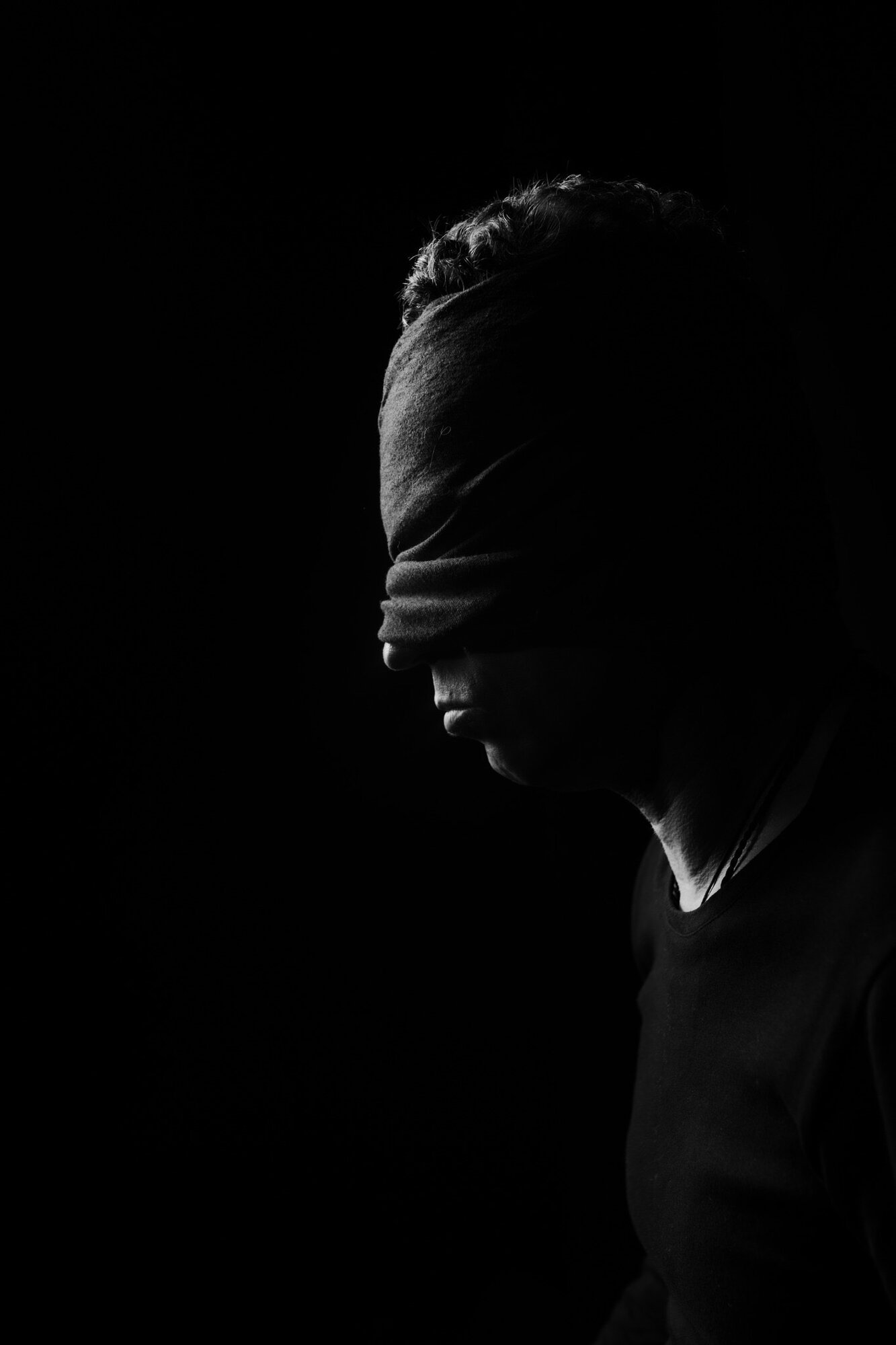 Blindfolded somatic therapy meditation for trauma healing and inner journey work