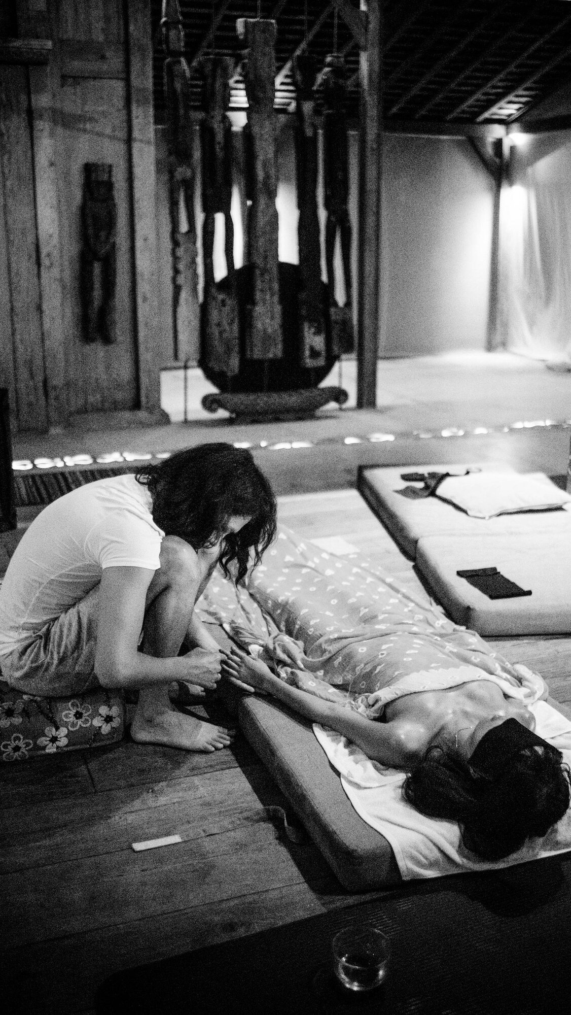 Sacred bodywork and healing massage session in temple setting