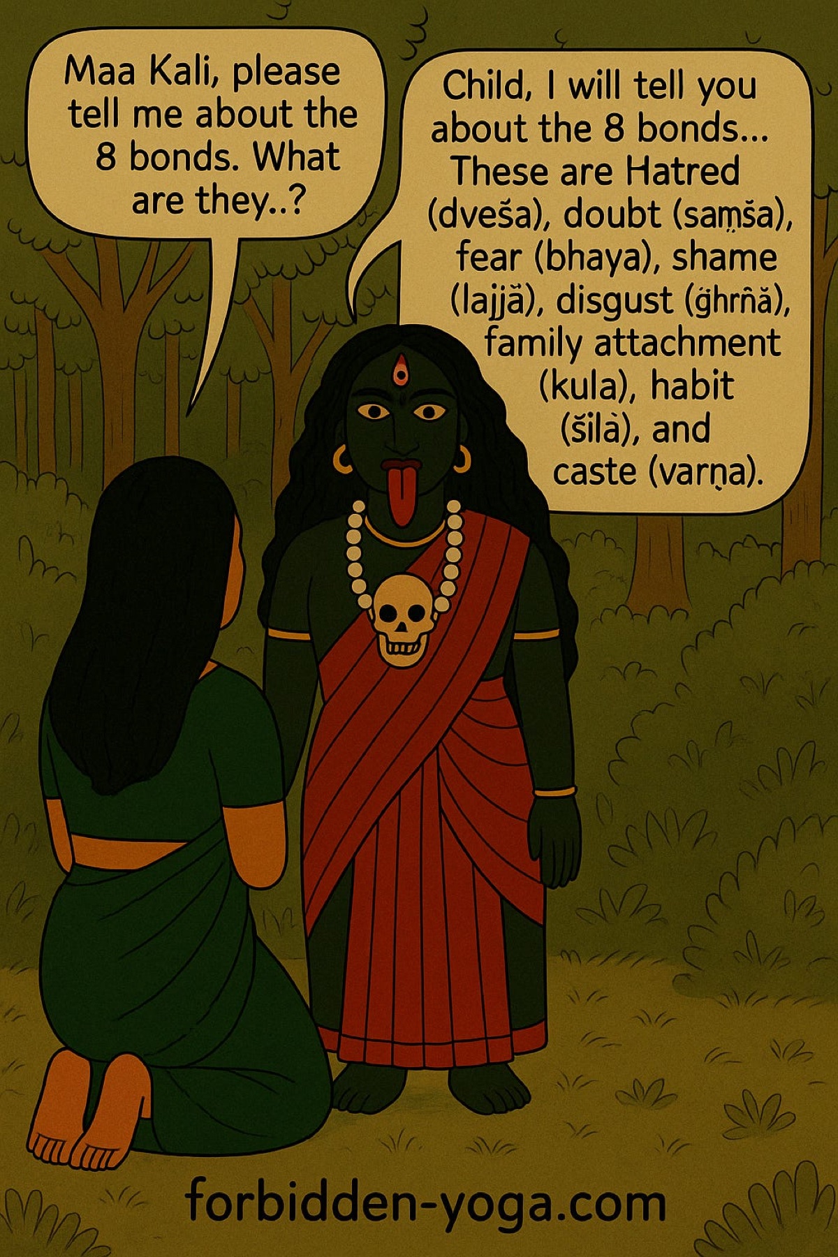 Sacred ritual ceremony at retreat for confronting the eight bondages of Kaula Tantra