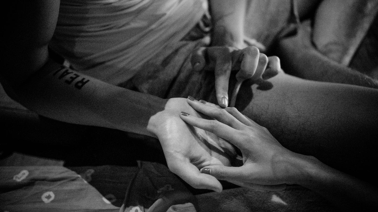 Sacred touch and intimate connection hands during Taoist sensual massage practice