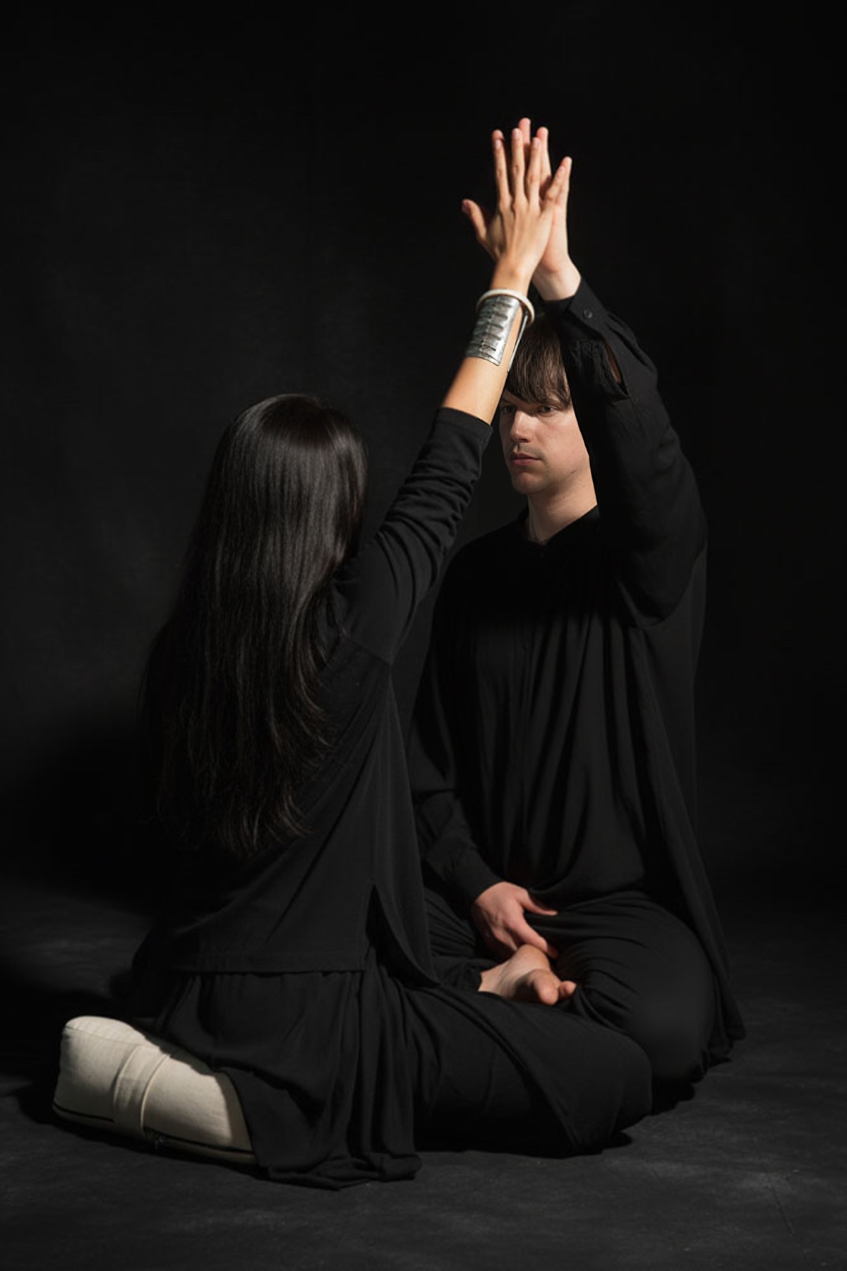 Sacred union and couples tantra practice with synchronized breathing