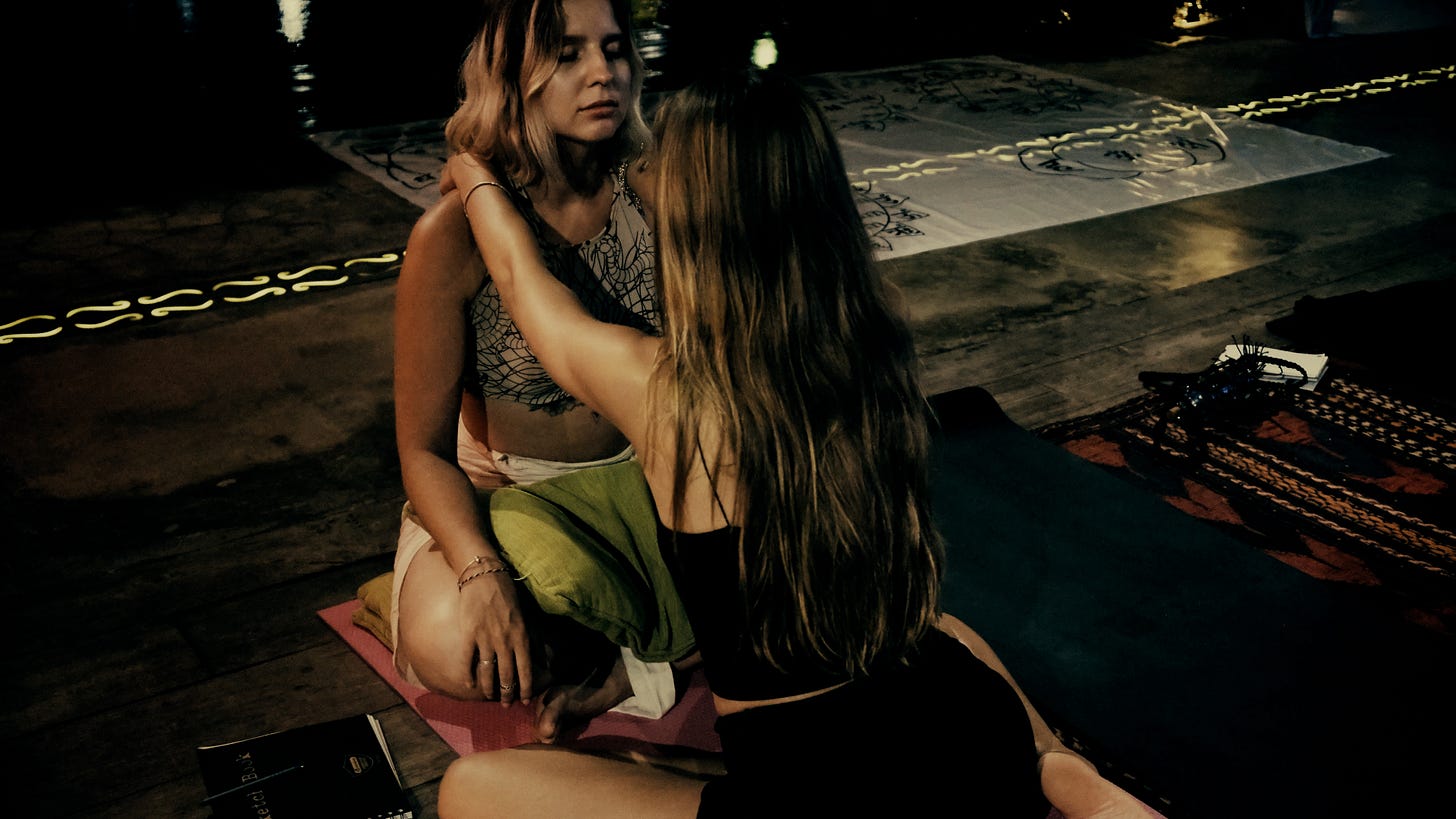 Sacred tantric ritual ceremony at wellness retreat