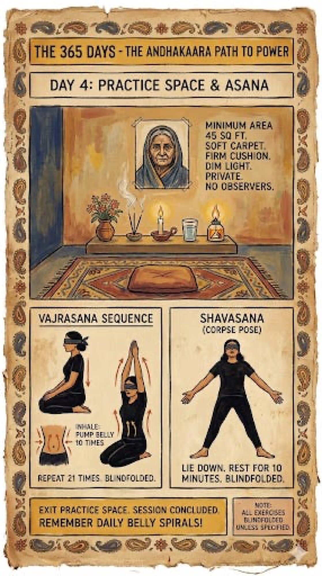 Yoga poses and meditation during retreat practice session